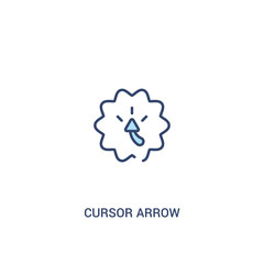 cursor arrow concept 2 colored icon. simple line element illustration. outline blue cursor arrow symbol. can be used for web and mobile ui/ux.