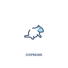 chipmunk concept 2 colored icon. simple line element illustration. outline blue chipmunk symbol. can be used for web and mobile ui/ux.