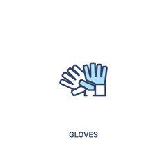 gloves concept 2 colored icon. simple line element illustration. outline blue gloves symbol. can be used for web and mobile ui/ux.