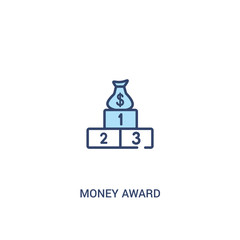 Fototapeta premium money award concept 2 colored icon. simple line element illustration. outline blue money award symbol. can be used for web and mobile ui/ux.