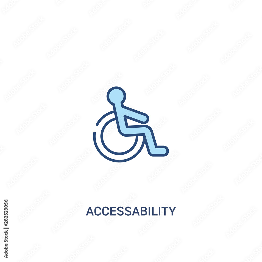 Poster accessability concept 2 colored icon. simple line element illustration. outline blue accessability s
