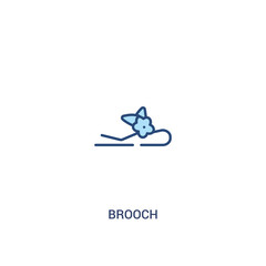 brooch concept 2 colored icon. simple line element illustration. outline blue brooch symbol. can be used for web and mobile ui/ux.