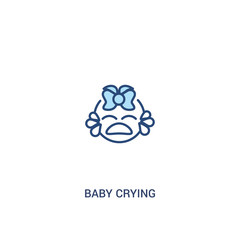 baby crying concept 2 colored icon. simple line element illustration. outline blue baby crying symbol. can be used for web and mobile ui/ux.