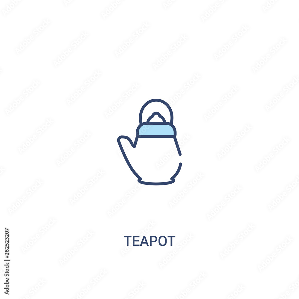 Aufkleber teapot concept 2 colored icon. simple line element illustration. outline blue teapot symbol. can be 