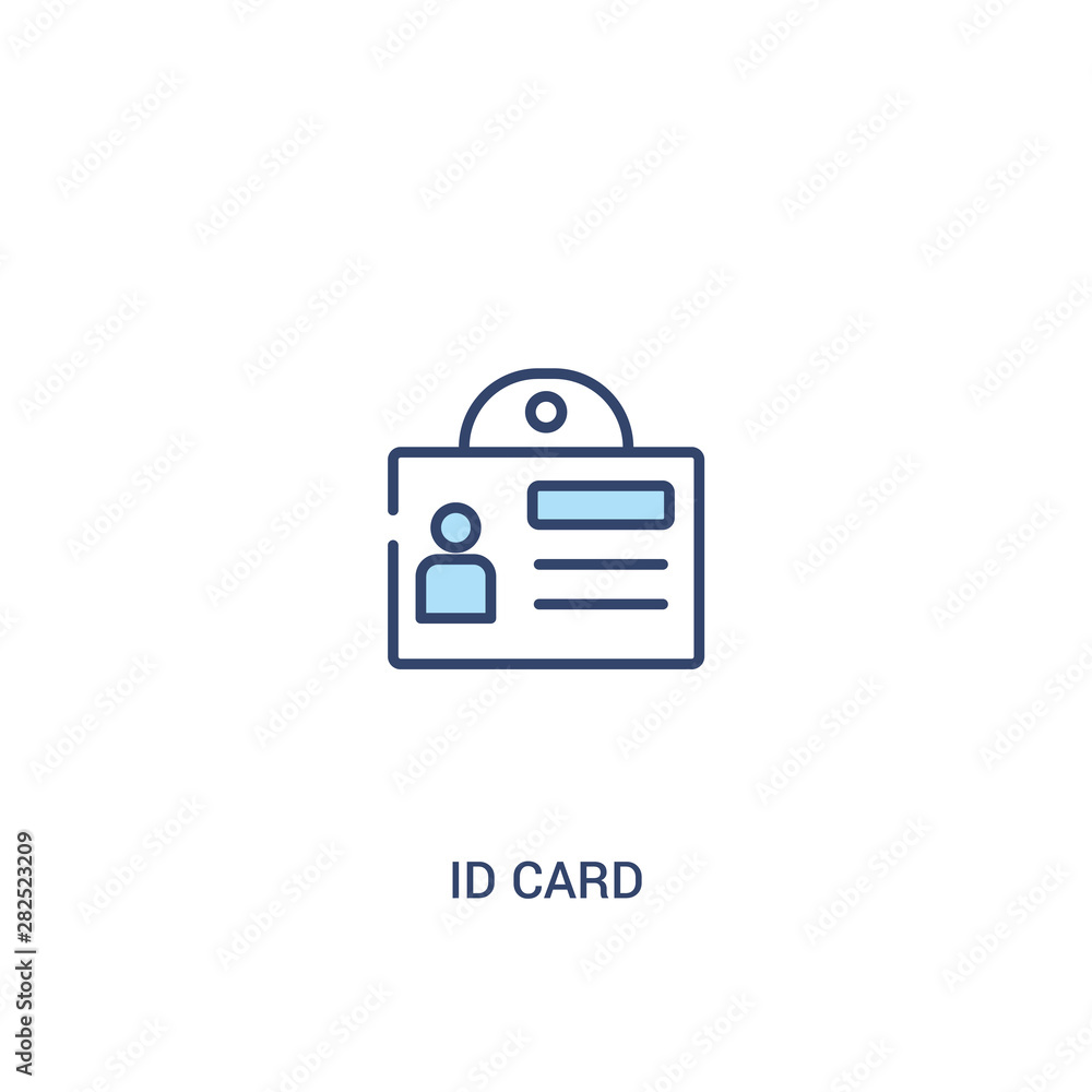 Poster id card concept 2 colored icon. simple line element illustration. outline blue id card symbol. can b