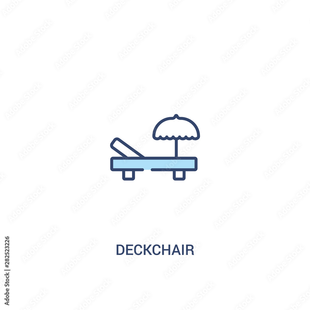 Poster deckchair concept 2 colored icon. simple line element illustration. outline blue deckchair symbol. c