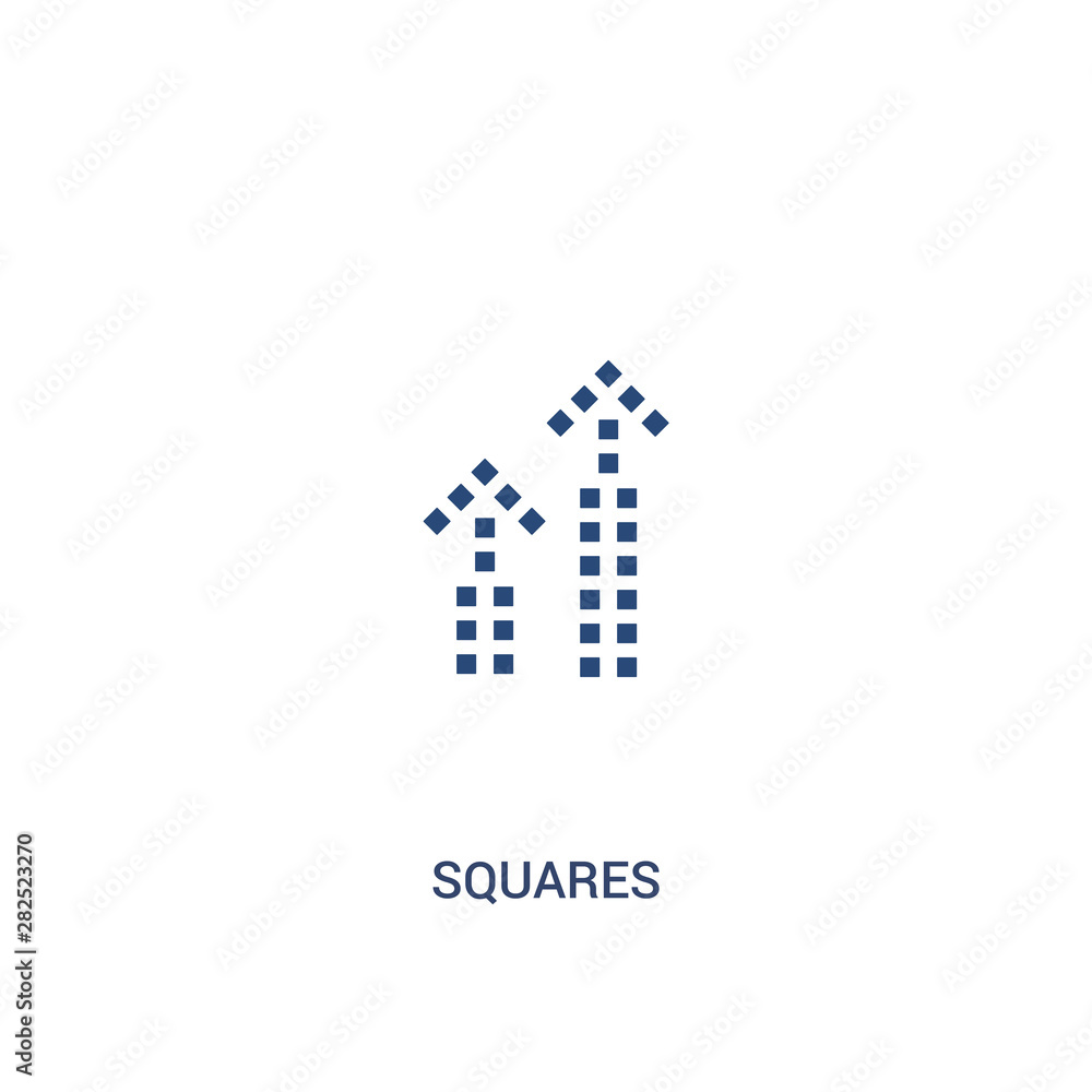 Poster squares concept 2 colored icon. simple line element illustration. outline blue squares symbol. can b