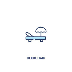 deckchair concept 2 colored icon. simple line element illustration. outline blue deckchair symbol. can be used for web and mobile ui/ux.