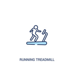 running treadmill concept 2 colored icon. simple line element illustration. outline blue running treadmill symbol. can be used for web and mobile ui/ux.