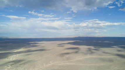 desert, sands. Mongolia. sand desert top view. desert horizon