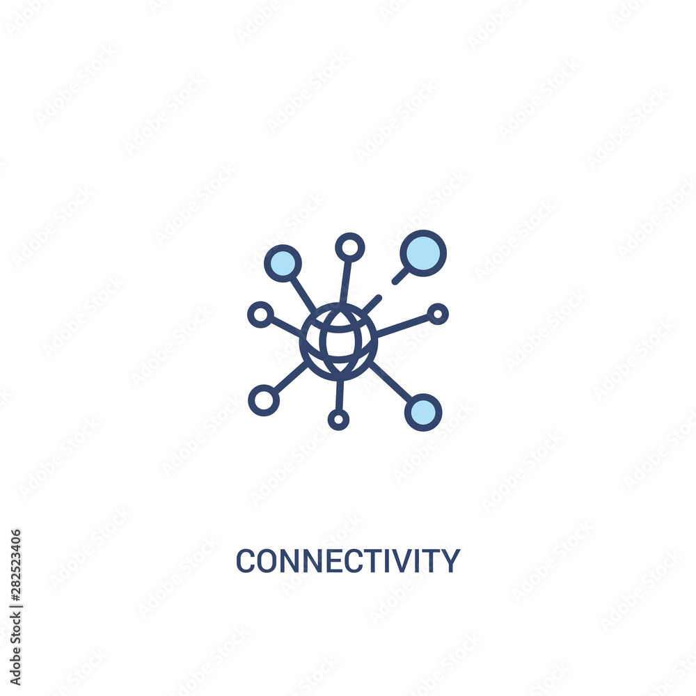Poster connectivity concept 2 colored icon. simple line element illustration. outline blue connectivity sym