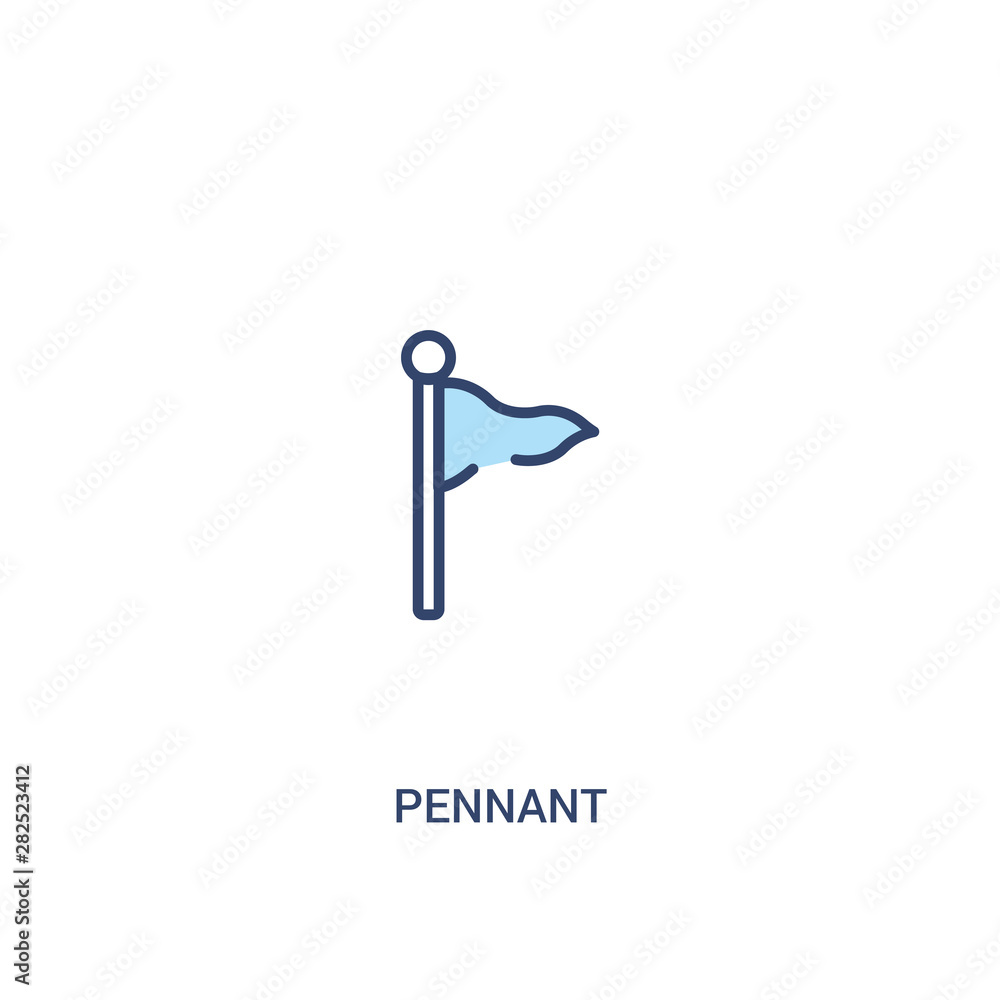 Poster pennant concept 2 colored icon. simple line element illustration. outline blue pennant symbol. can b