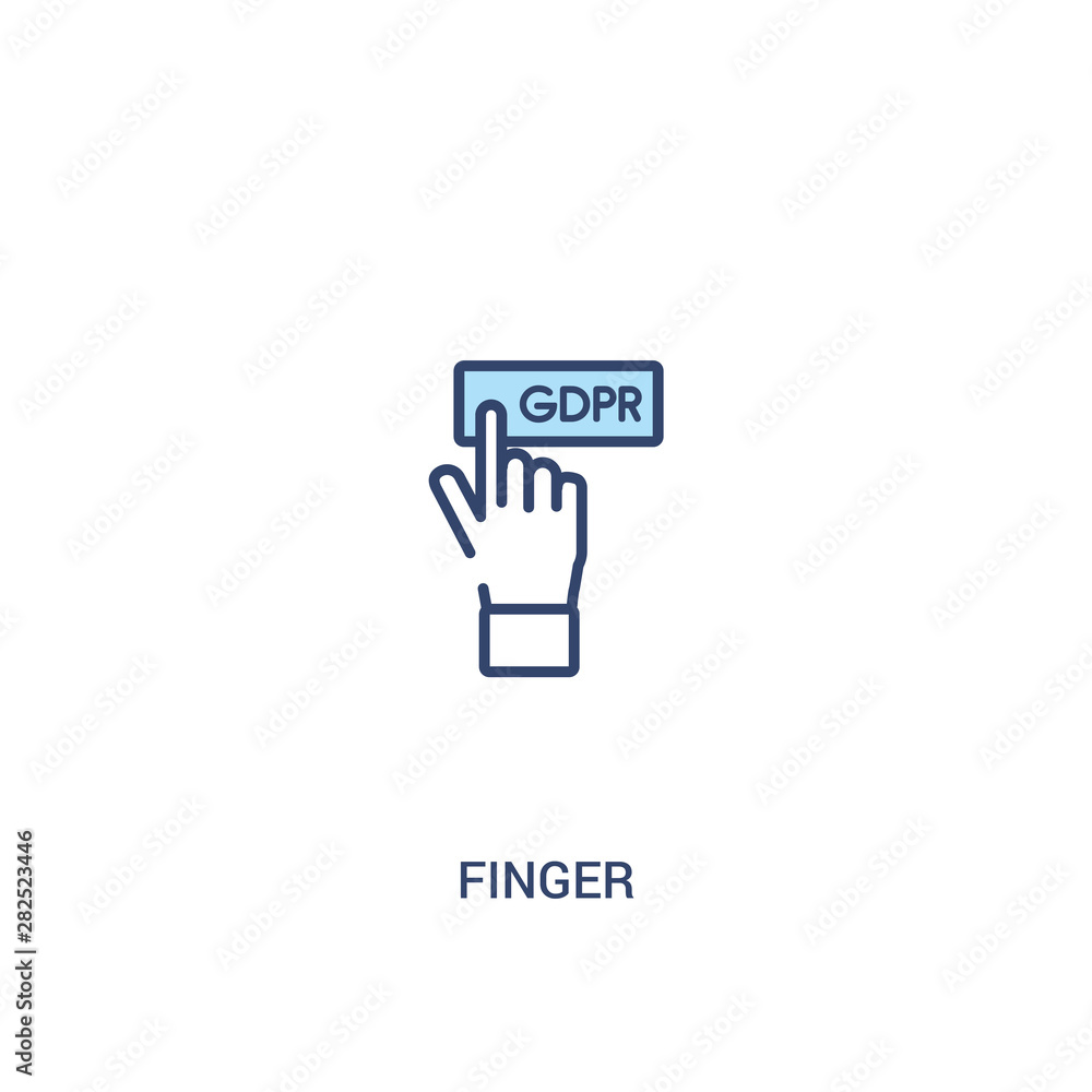 Poster finger concept 2 colored icon. simple line element illustration. outline blue finger symbol. can be 