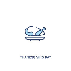 thanksgiving day concept 2 colored icon. simple line element illustration. outline blue thanksgiving day symbol. can be used for web and mobile ui/ux.