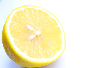 half of lemon with seeds