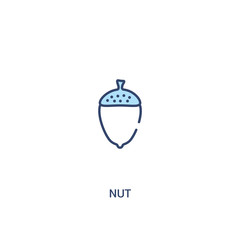 nut concept 2 colored icon. simple line element illustration. outline blue nut symbol. can be used for web and mobile ui/ux.