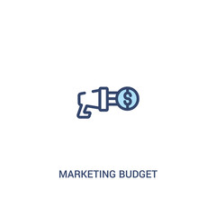 marketing budget concept 2 colored icon. simple line element illustration. outline blue marketing budget symbol. can be used for web and mobile ui/ux.