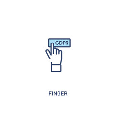 finger concept 2 colored icon. simple line element illustration. outline blue finger symbol. can be used for web and mobile ui/ux.