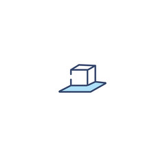   concept 2 colored icon. simple line element illustration. outline blue  symbol. can be used for web and mobile