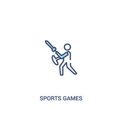 sports games concept 2 colored icon. simple line element illustration. outline blue sports games symbol. can be used for web and mobile ui/ux.