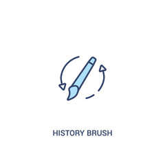 history brush concept 2 colored icon. simple line element illustration. outline blue history brush symbol. can be used for web and mobile ui/ux.