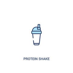 protein shake concept 2 colored icon. simple line element illustration. outline blue protein shake symbol. can be used for web and mobile ui/ux.