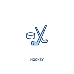 hockey concept 2 colored icon. simple line element illustration. outline blue hockey symbol. can be used for web and mobile ui/ux.