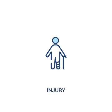 injury concept 2 colored icon. simple line element illustration. outline blue injury symbol. can be used for web and mobile ui/ux.