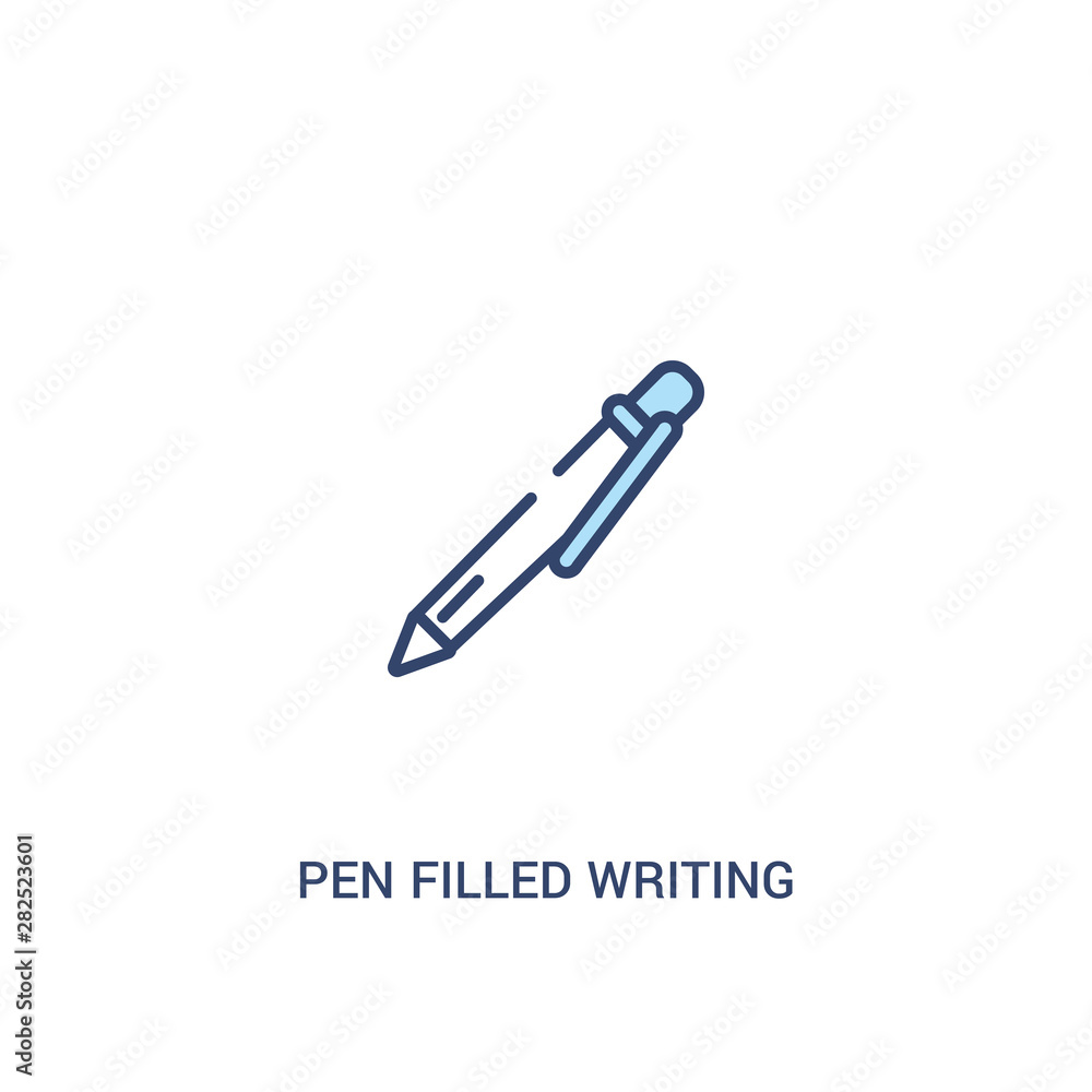 Poster pen filled writing tool concept 2 colored icon. simple line element illustration. outline blue pen f