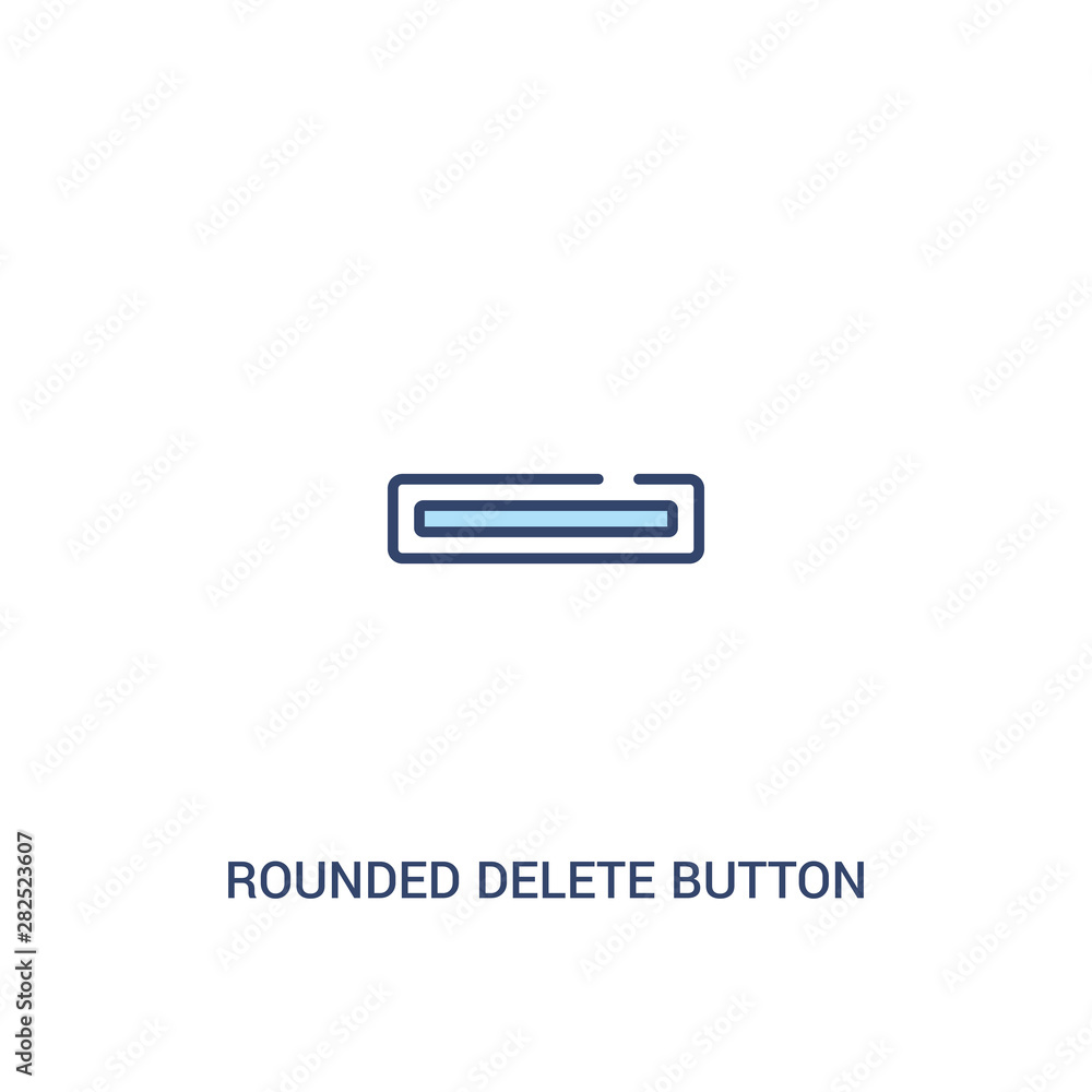 Poster rounded delete button with minus concept 2 colored icon. simple line element illustration. outline b