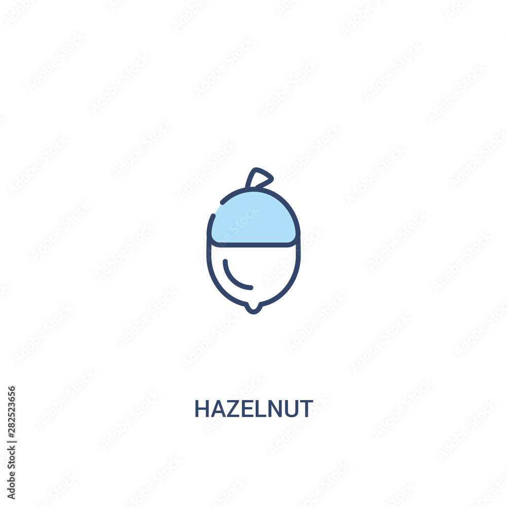 Poster hazelnut concept 2 colored icon. simple line element illustration. outline blue hazelnut symbol. can