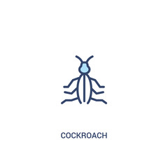 cockroach concept 2 colored icon. simple line element illustration. outline blue cockroach symbol. can be used for web and mobile ui/ux.