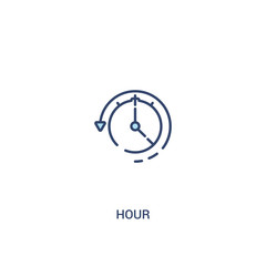 hour concept 2 colored icon. simple line element illustration. outline blue hour symbol. can be used for web and mobile ui/ux.