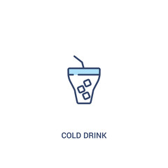 cold drink concept 2 colored icon. simple line element illustration. outline blue cold drink symbol. can be used for web and mobile ui/ux.