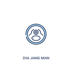 zha jiang mian concept 2 colored icon. simple line element illustration. outline blue zha jiang mian symbol. can be used for web and mobile ui/ux.