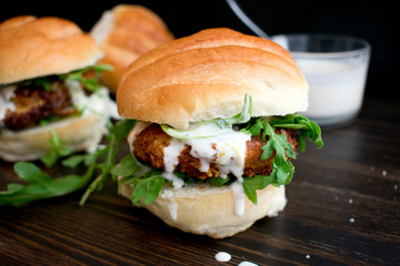 Chicken Sandwich with Lemon Mayonnaise and Arugula