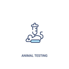 animal testing concept 2 colored icon. simple line element illustration. outline blue animal testing symbol. can be used for web and mobile ui/ux.
