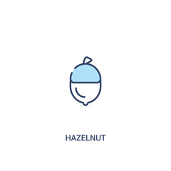 hazelnut concept 2 colored icon. simple line element illustration. outline blue hazelnut symbol. can be used for web and mobile ui/ux.