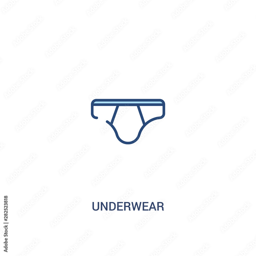 Poster underwear concept 2 colored icon. simple line element illustration. outline blue underwear symbol. c