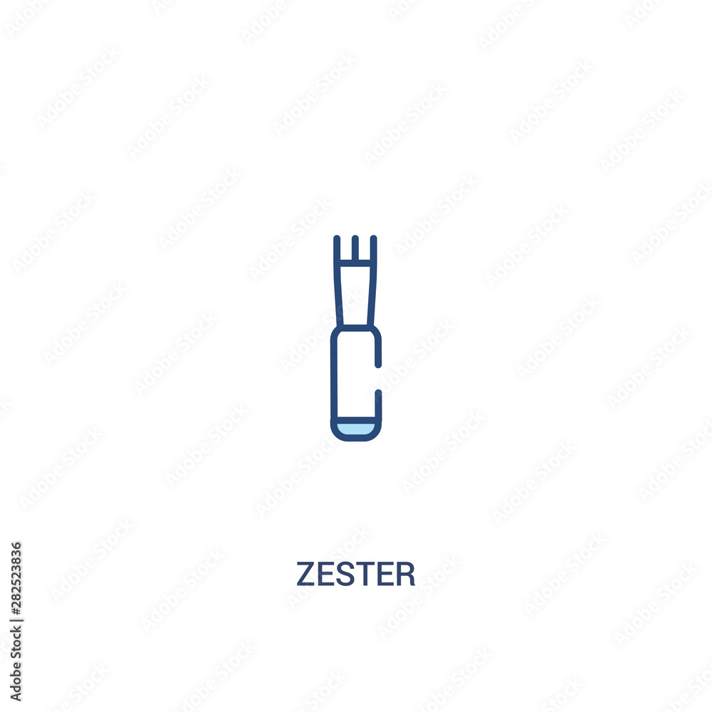 Poster zester concept 2 colored icon. simple line element illustration. outline blue zester symbol. can be 