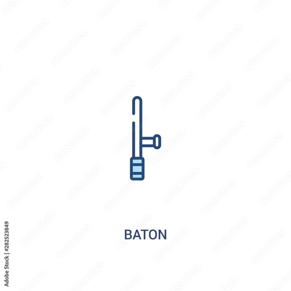 Poster baton concept 2 colored icon. simple line element illustration. outline blue baton symbol. can be us