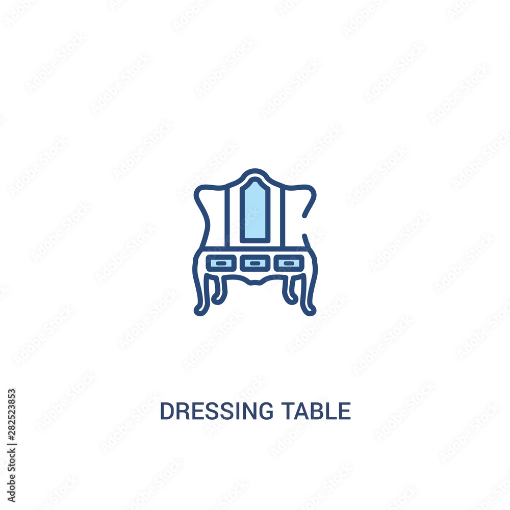 Poster dressing table concept 2 colored icon. simple line element illustration. outline blue dressing table