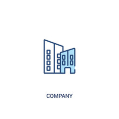 Obraz premium company concept 2 colored icon. simple line element illustration. outline blue company symbol. can be used for web and mobile ui/ux.