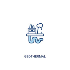 Fototapeta premium geothermal concept 2 colored icon. simple line element illustration. outline blue geothermal symbol. can be used for web and mobile ui/ux.