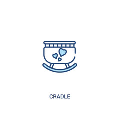 cradle concept 2 colored icon. simple line element illustration. outline blue cradle symbol. can be used for web and mobile ui/ux.
