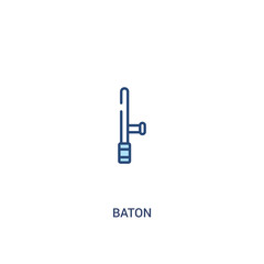 baton concept 2 colored icon. simple line element illustration. outline blue baton symbol. can be used for web and mobile ui/ux.