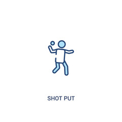 shot put concept 2 colored icon. simple line element illustration. outline blue shot put symbol. can be used for web and mobile ui/ux.