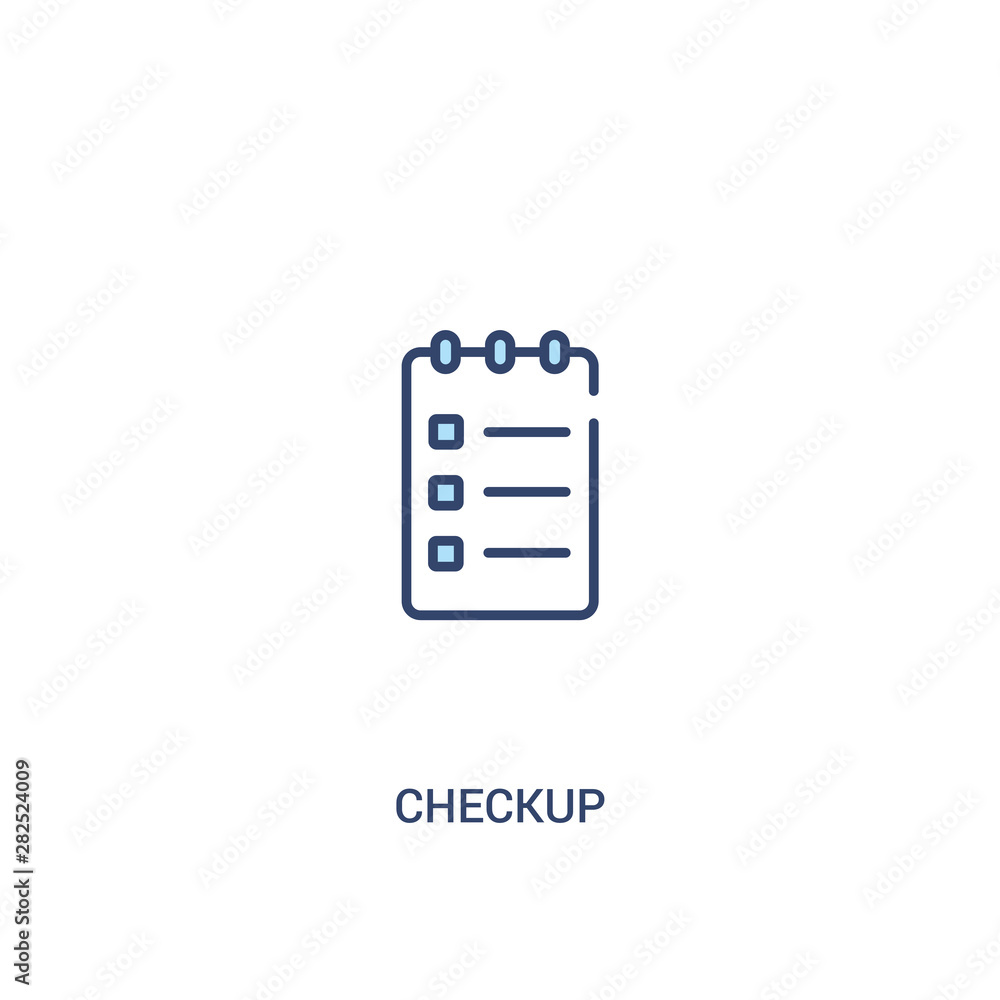 Poster checkup concept 2 colored icon. simple line element illustration. outline blue checkup symbol. can b