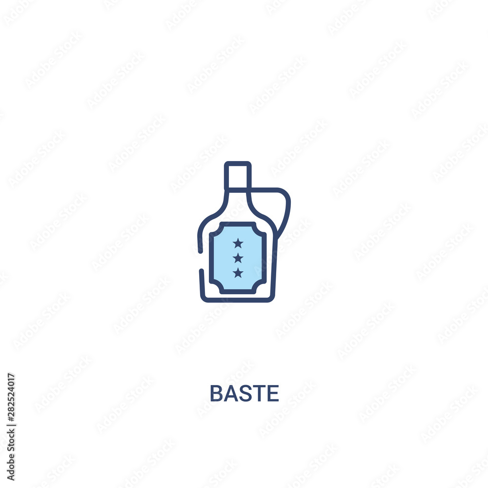 Poster baste concept 2 colored icon. simple line element illustration. outline blue baste symbol. can be us
