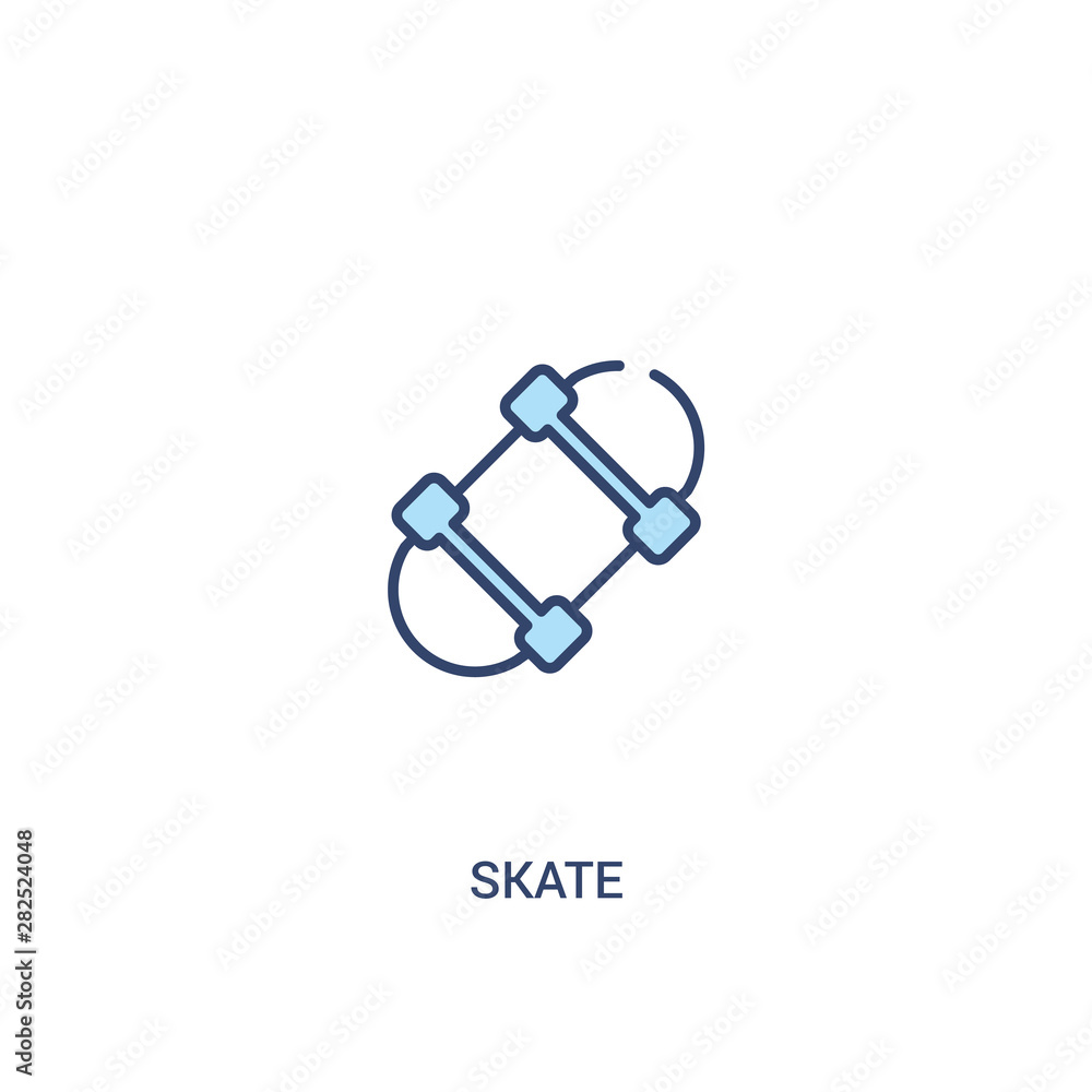 Aufkleber skate concept 2 colored icon. simple line element illustration. outline blue skate symbol. can be us